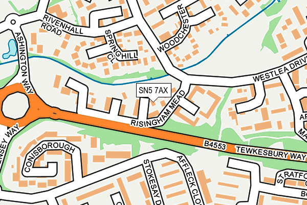 SN5 7AX map - OS OpenMap – Local (Ordnance Survey)