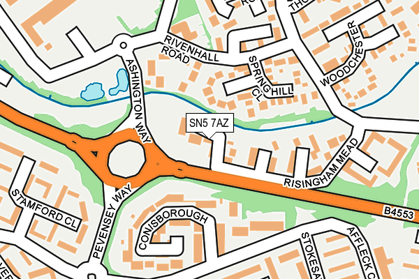 SN5 7AZ map - OS OpenMap – Local (Ordnance Survey)