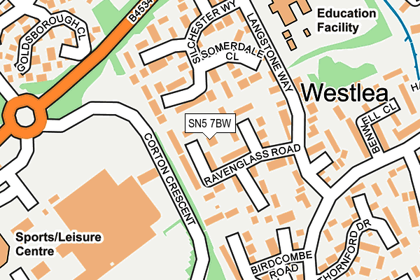 SN5 7BW map - OS OpenMap – Local (Ordnance Survey)