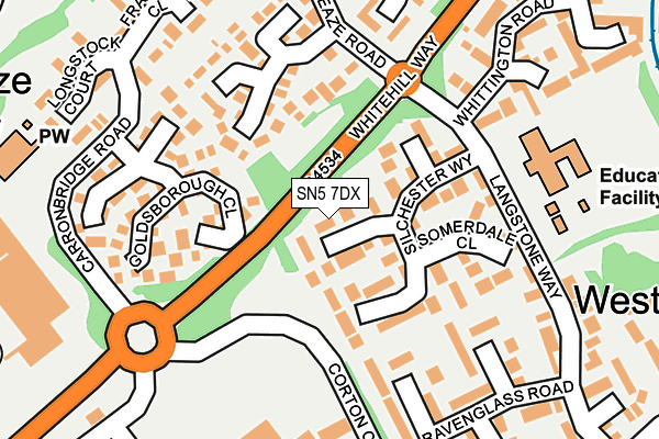 SN5 7DX map - OS OpenMap – Local (Ordnance Survey)