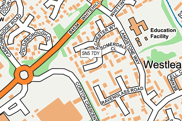 SN5 7DY map - OS OpenMap – Local (Ordnance Survey)