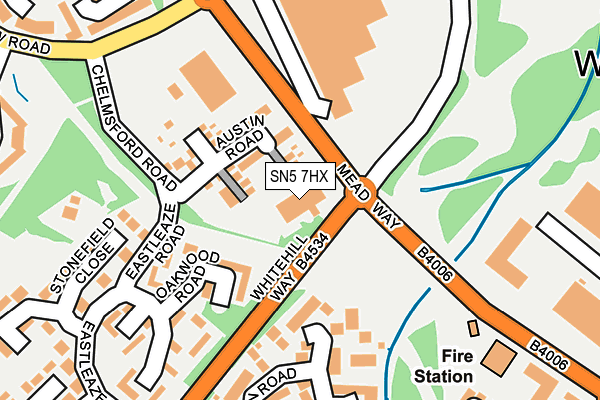 SN5 7HX map - OS OpenMap – Local (Ordnance Survey)