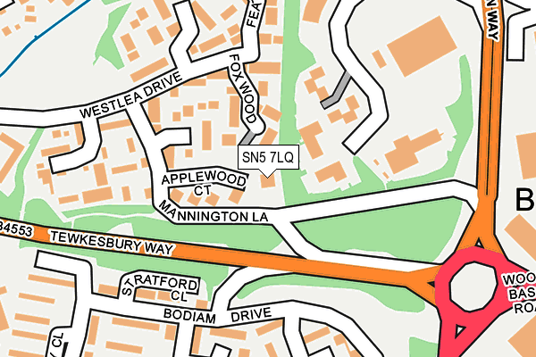 SN5 7LQ map - OS OpenMap – Local (Ordnance Survey)