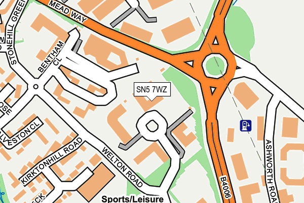 SN5 7WZ map - OS OpenMap – Local (Ordnance Survey)