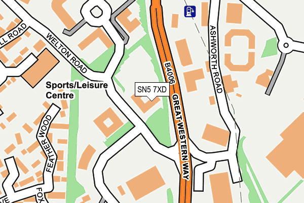 SN5 7XD map - OS OpenMap – Local (Ordnance Survey)
