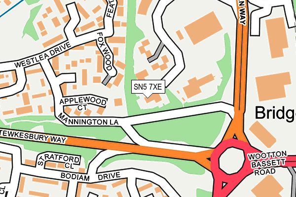 SN5 7XE map - OS OpenMap – Local (Ordnance Survey)