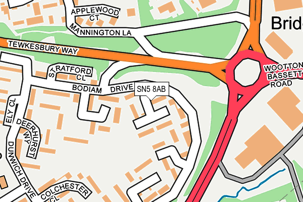 SN5 8AB map - OS OpenMap – Local (Ordnance Survey)