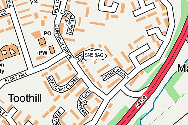 SN5 8AG map - OS OpenMap – Local (Ordnance Survey)