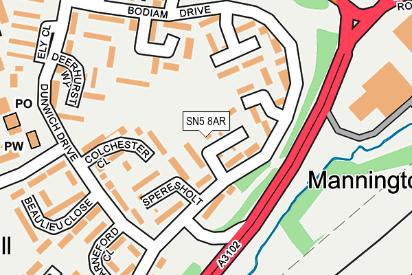 SN5 8AR map - OS OpenMap – Local (Ordnance Survey)