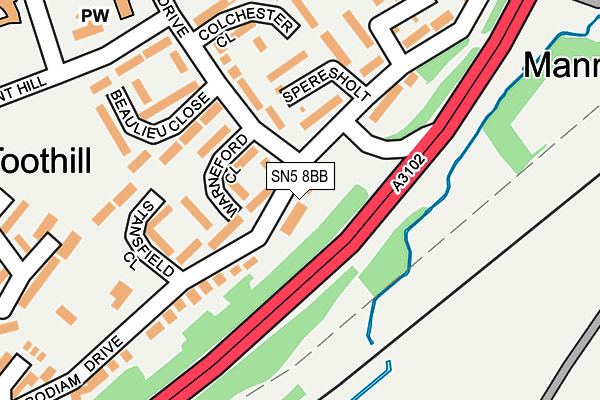 SN5 8BB map - OS OpenMap – Local (Ordnance Survey)