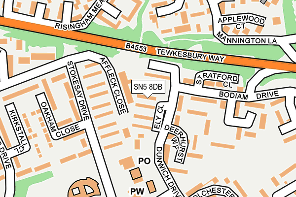 SN5 8DB map - OS OpenMap – Local (Ordnance Survey)