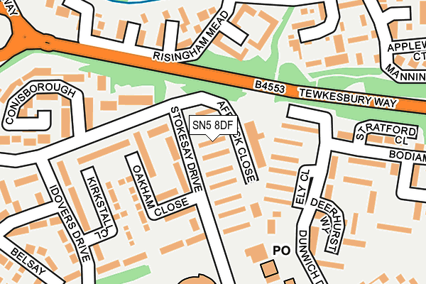 SN5 8DF map - OS OpenMap – Local (Ordnance Survey)