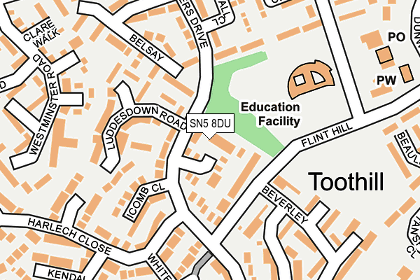 SN5 8DU map - OS OpenMap – Local (Ordnance Survey)