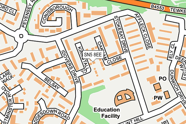 SN5 8EE map - OS OpenMap – Local (Ordnance Survey)