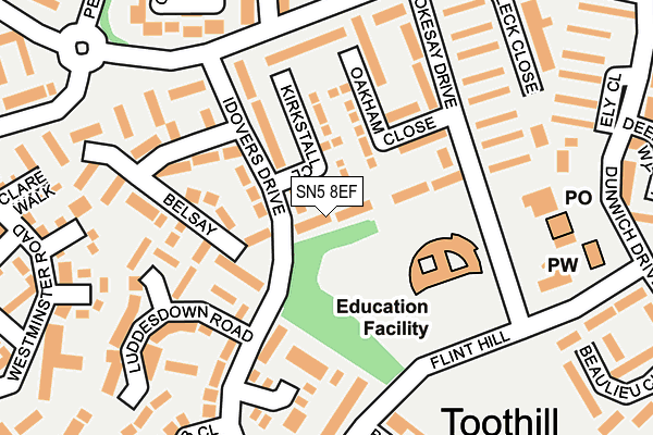 SN5 8EF map - OS OpenMap – Local (Ordnance Survey)