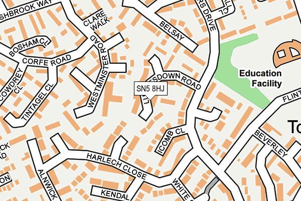 SN5 8HJ map - OS OpenMap – Local (Ordnance Survey)