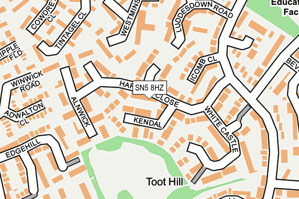 SN5 8HZ map - OS OpenMap – Local (Ordnance Survey)