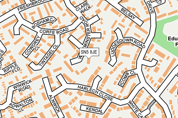 SN5 8JE map - OS OpenMap – Local (Ordnance Survey)