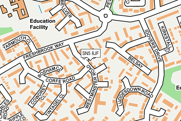 SN5 8JF map - OS OpenMap – Local (Ordnance Survey)