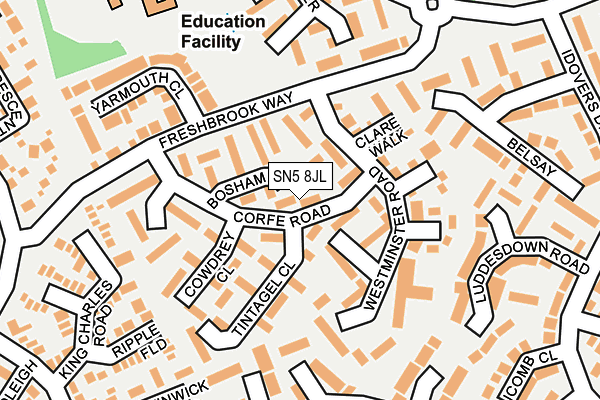 SN5 8JL map - OS OpenMap – Local (Ordnance Survey)