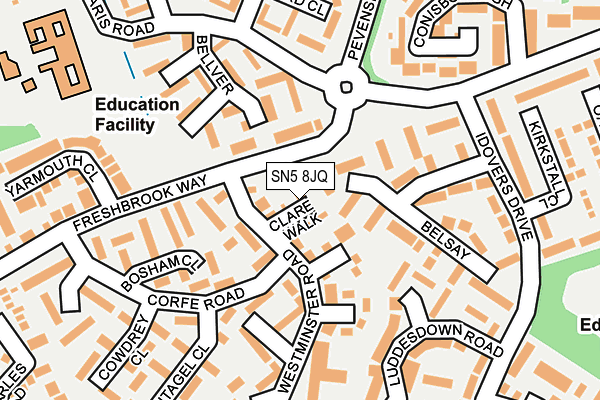 SN5 8JQ map - OS OpenMap – Local (Ordnance Survey)