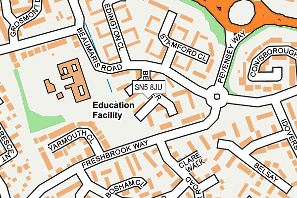 SN5 8JU map - OS OpenMap – Local (Ordnance Survey)