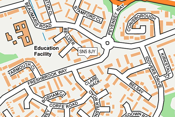 SN5 8JY map - OS OpenMap – Local (Ordnance Survey)