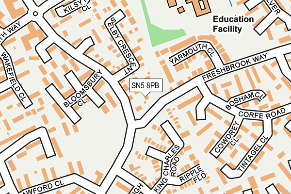 SN5 8PB map - OS OpenMap – Local (Ordnance Survey)
