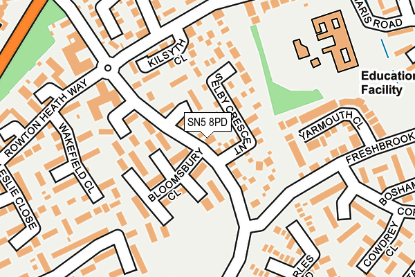 SN5 8PD map - OS OpenMap – Local (Ordnance Survey)