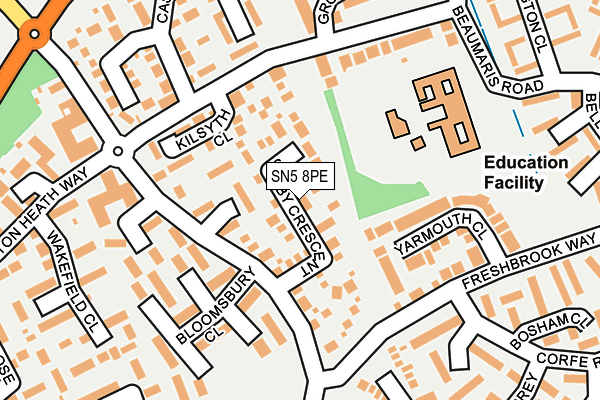 SN5 8PE map - OS OpenMap – Local (Ordnance Survey)