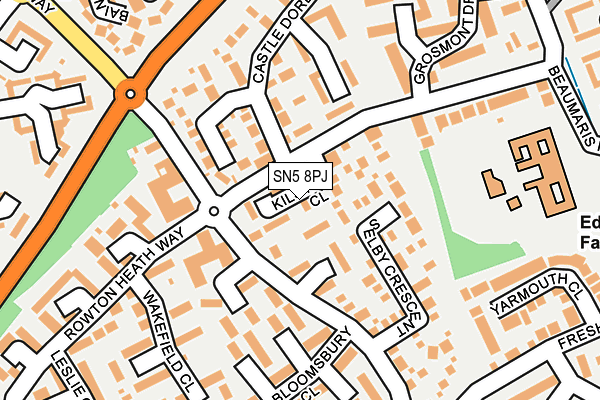 SN5 8PJ map - OS OpenMap – Local (Ordnance Survey)
