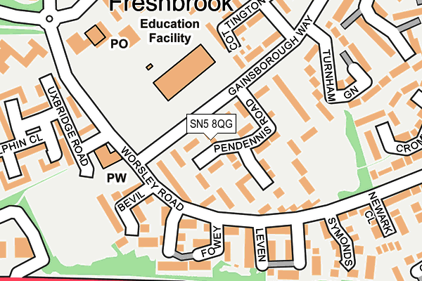 SN5 8QG map - OS OpenMap – Local (Ordnance Survey)