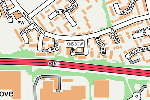 SN5 8QW map - OS OpenMap – Local (Ordnance Survey)