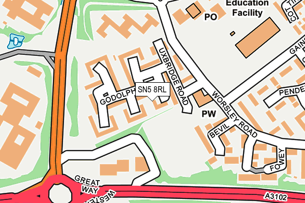 SN5 8RL map - OS OpenMap – Local (Ordnance Survey)