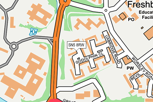 SN5 8RW map - OS OpenMap – Local (Ordnance Survey)