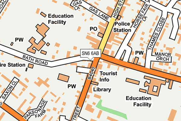 SN6 6AB map - OS OpenMap – Local (Ordnance Survey)