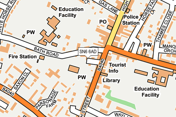 SN6 6AD map - OS OpenMap – Local (Ordnance Survey)