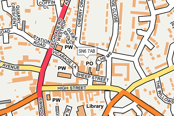 SN6 7AB map - OS OpenMap – Local (Ordnance Survey)