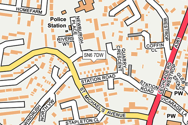 SN6 7DW map - OS OpenMap – Local (Ordnance Survey)
