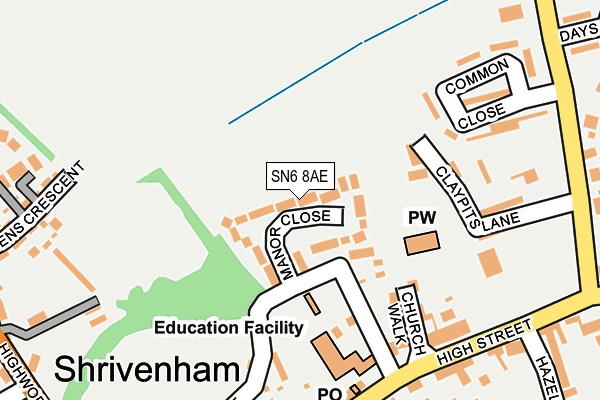 SN6 8AE map - OS OpenMap – Local (Ordnance Survey)