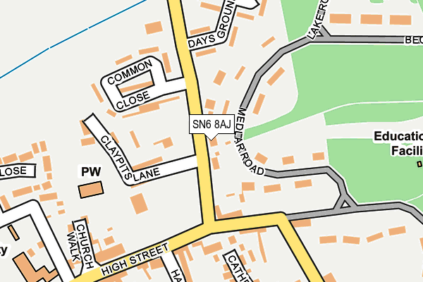 SN6 8AJ map - OS OpenMap – Local (Ordnance Survey)