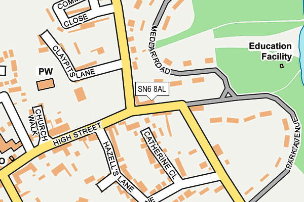 SN6 8AL map - OS OpenMap – Local (Ordnance Survey)