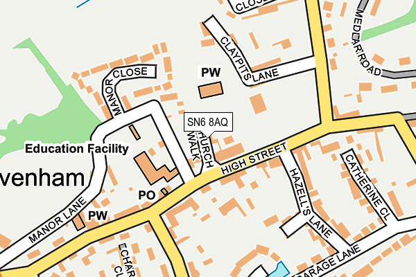 SN6 8AQ map - OS OpenMap – Local (Ordnance Survey)