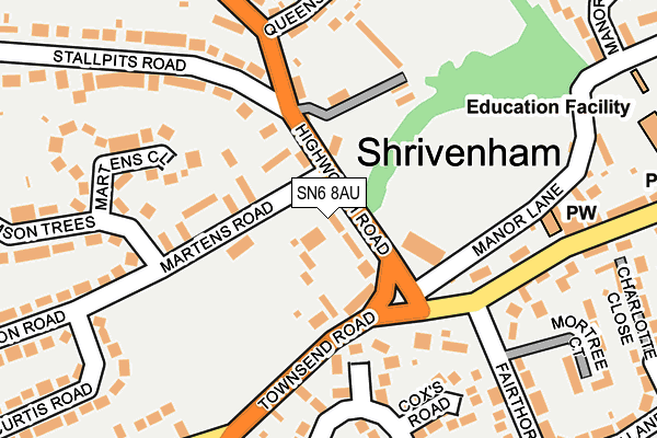 SN6 8AU map - OS OpenMap – Local (Ordnance Survey)