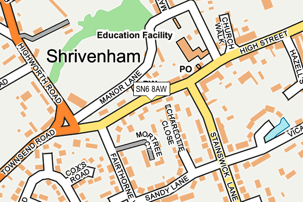 SN6 8AW map - OS OpenMap – Local (Ordnance Survey)