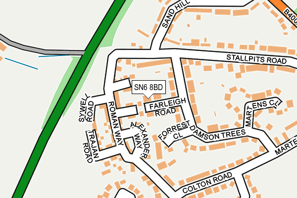SN6 8BD map - OS OpenMap – Local (Ordnance Survey)
