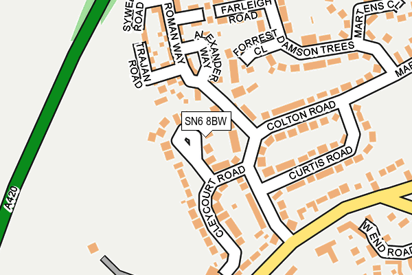 SN6 8BW map - OS OpenMap – Local (Ordnance Survey)