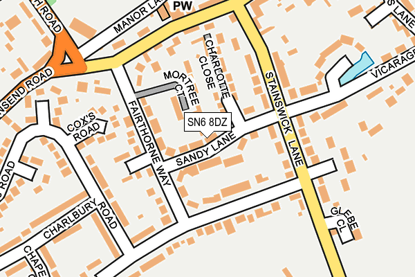 SN6 8DZ map - OS OpenMap – Local (Ordnance Survey)