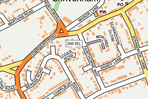 SN6 8EL map - OS OpenMap – Local (Ordnance Survey)