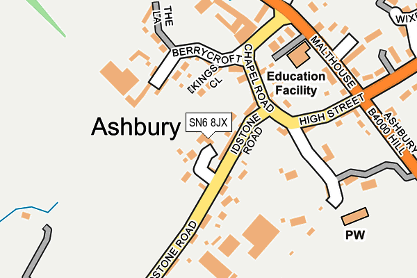 SN6 8JX map - OS OpenMap – Local (Ordnance Survey)